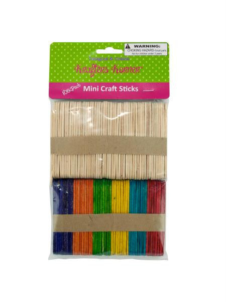 Multi-Colored &amp; Natural Mini Craft Sticks (Available in a pack of 25)