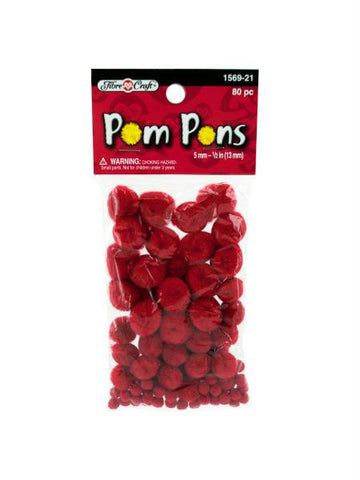 Red Craft Pompoms (Available in a pack of 18)