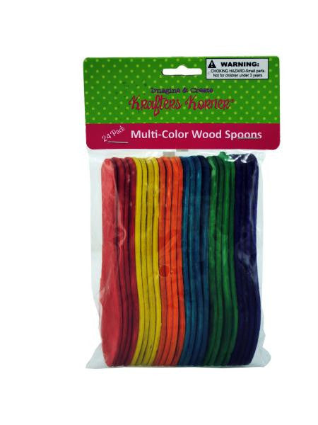 Multi-Colored Wood Craft Spoons (Available in a pack of 25)