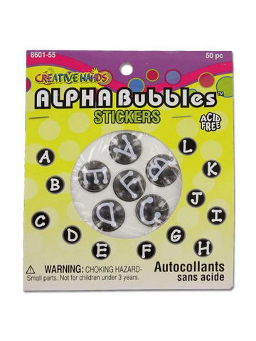 Alpha Bubble Stickers (Available in a pack of 18)