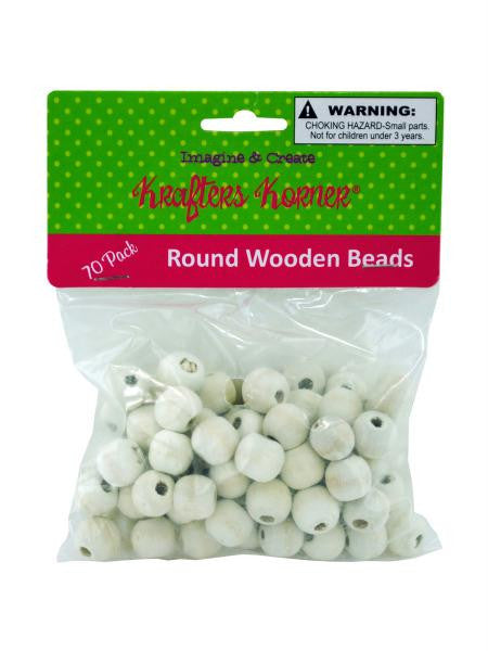 Round Wooden Beads (Available in a pack of 25)