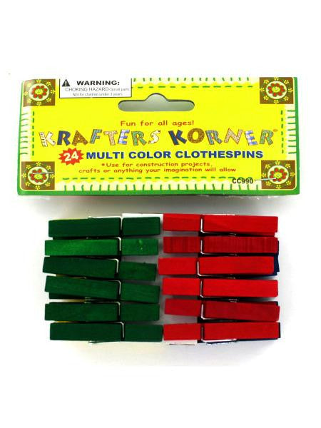 Multi-Color Clothespins (Available in a pack of 12)