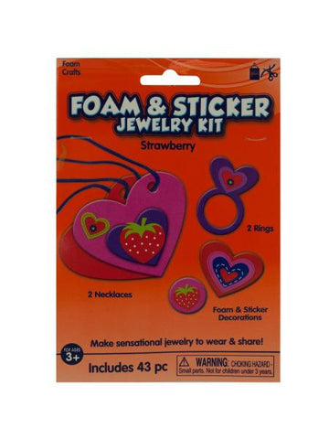 Strawberry Foam and Sticker Jewelry Kit (Available in a pack of 18)