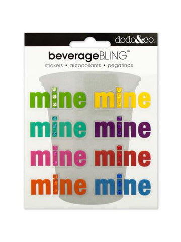 &#039;Mine&#039; Beverage Bling Stickers (Available in a pack of 24)