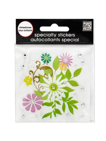 Flower Bouquet Rhinestone Specialty Sticker (Available in a pack of 24)