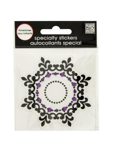 Black Icon Rhinestone Specialty Sticker (Available in a pack of 24)