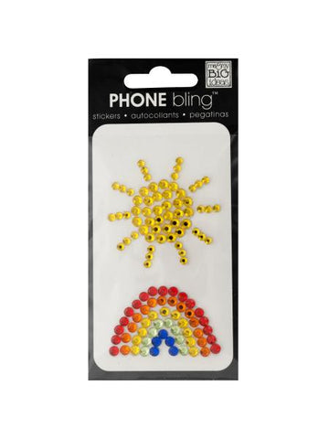 Sun and Rainbow Phone Bling Removable Stickers (Available in a pack of 24)