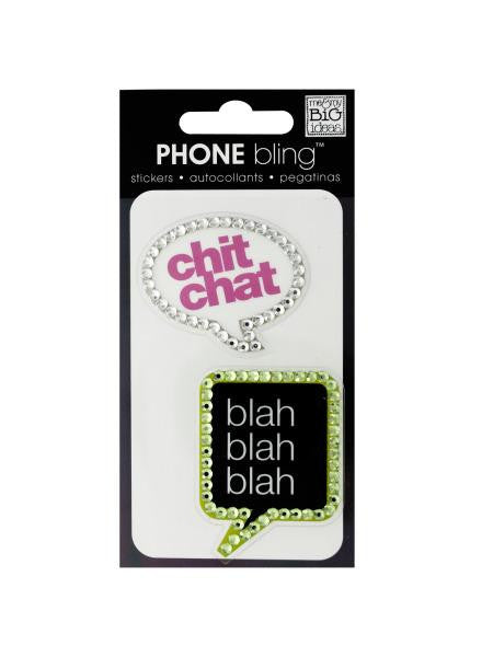 Speech Bubble Phone Bling Removable Stickers (Available in a pack of 24)