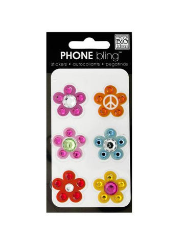 Peace Flowers Phone Bling Removable Stickers (Available in a pack of 24)