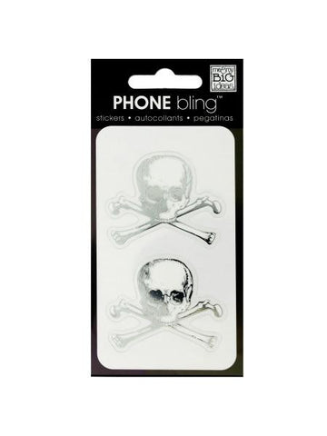 Skull and Crossbones Phone Bling Removable Stickers (Available in a pack of 24)