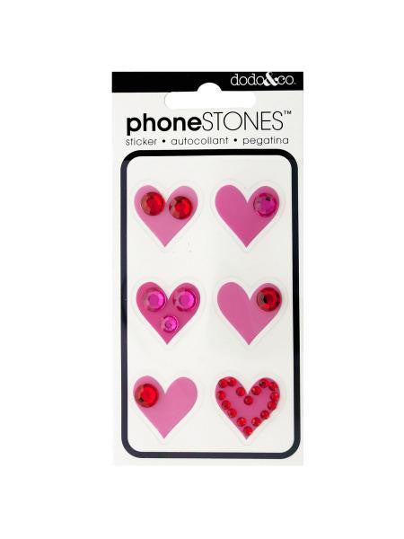 Hearts Phone Stones Stickers (Available in a pack of 24)