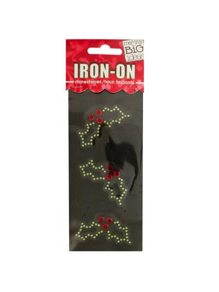 Holly Rhinestone Iron-On Transfer (Available in a pack of 24)