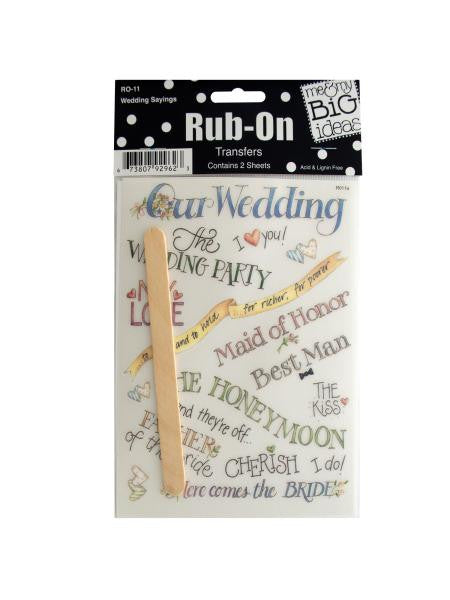 Wedding Sayings Rub-On Transfers (Available in a pack of 24)