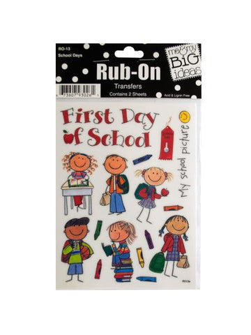 School Days Rub-On Transfers (Available in a pack of 24)