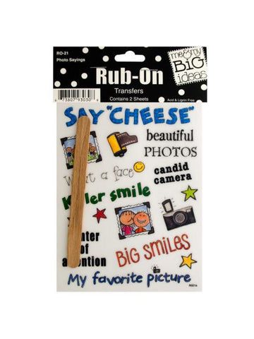 Photo Sayings Rub-On Transfers (Available in a pack of 24)