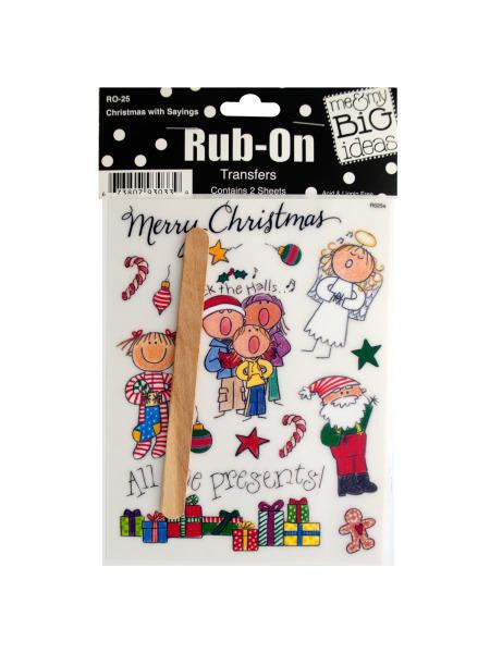 Christmas with Sayings Rub-On Transfers (Available in a pack of 24)