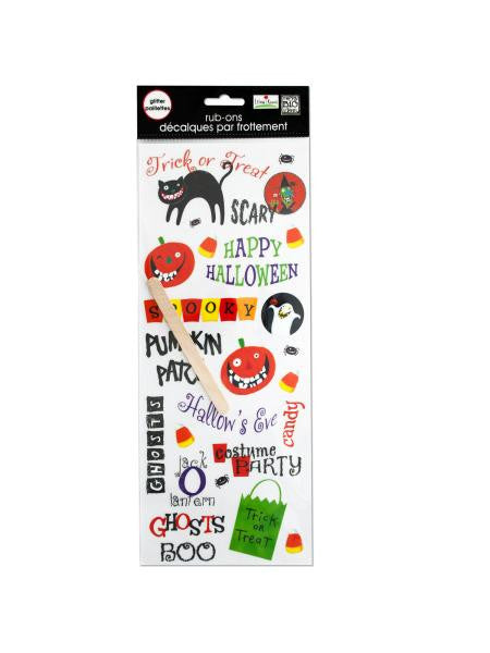 Halloween Glitter Rub-On Transfers (Available in a pack of 24)