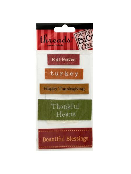 Thanksgiving Woven Labels (Available in a pack of 24)