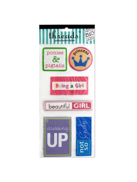 Girl Jumbo Woven Labels (Available in a pack of 24)