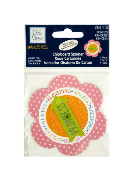 Princess Chipboard Spinner Sticker (Available in a pack of 18)