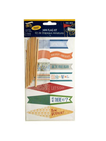 Travel Theme Embossed Mini Flag Kit (Available in a pack of 24)