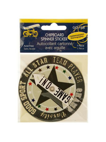 Game On Chipboard Spinner Sticker (Available in a pack of 24)