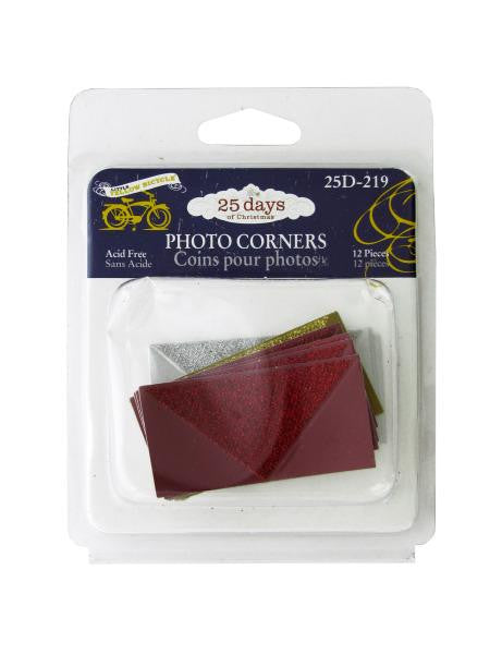 Christmas Glitter Photo Corners (Available in a pack of 24)