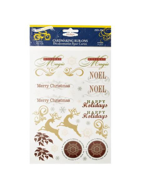 Christmas Cardmaking Rub-Ons (Available in a pack of 24)