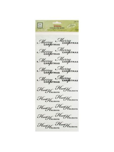 Christmas Greetings Clear Cardmaking Stickers (Available in a pack of 24)