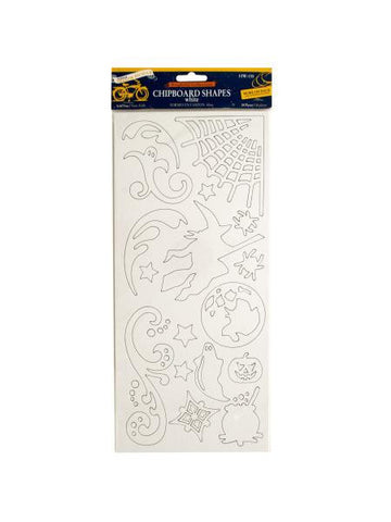 Halloween White Chipboard Shapes (Available in a pack of 24)