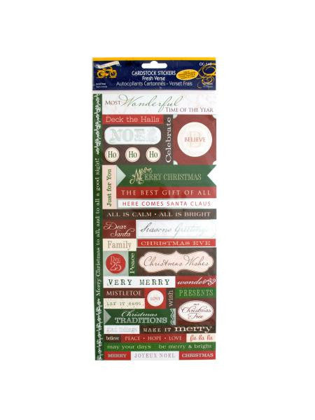 Christmas Greetings Cardstock Stickers with Foil Accents (Available in a pack of 30)