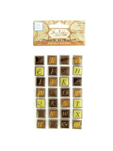 Browns Self-Adhesive Framed Alphabet (Available in a pack of 24)