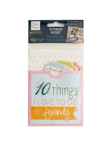 10 Things Friends Journaling Pocket (Available in a pack of 24)