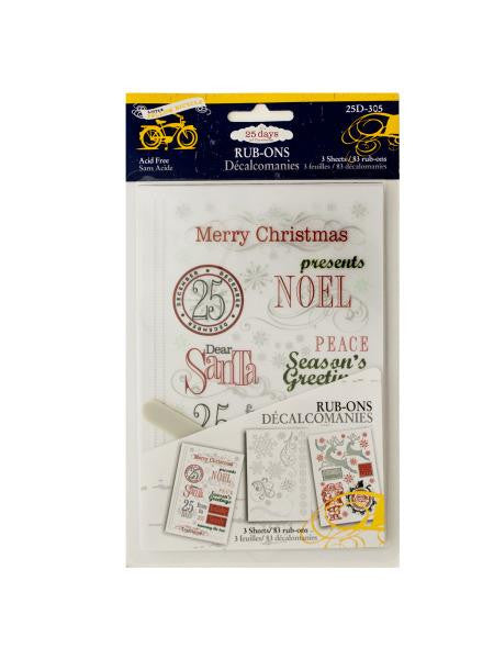 Christmas Rub-Ons (Available in a pack of 24)