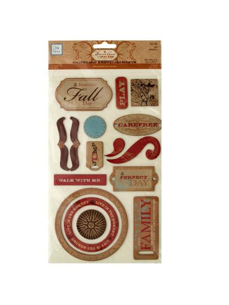 Fall Self-Adhesive Chipboard Embellishments (Available in a pack of 24)