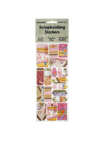 Pink Sewing Fun Decorative Tags Scrapbooking Stickers (Available in a pack of 24)