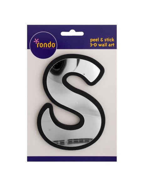 Letter S Peel &amp; Stick Mirror Wall Decor (Available in a pack of 24)