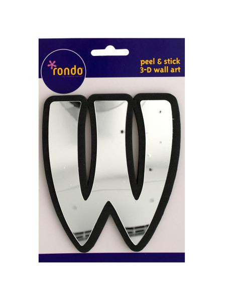 Letter W Peel &amp; Stick Mirror Wall Decor (Available in a pack of 24)