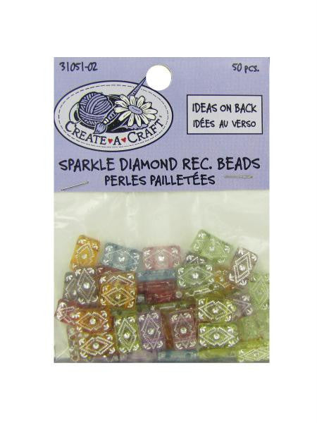 Sparkle Diamond Rectangle Beads (Available in a pack of 24)