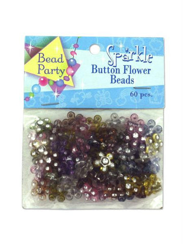 Sparkle Button Flower Beads (Available in a pack of 24)