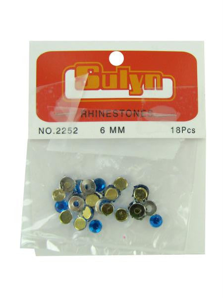 Blue Rhinestones with Mounts (Available in a pack of 24)