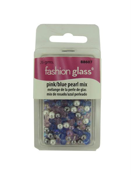 Pink &amp; Blue Pearl Bead Mix (Available in a pack of 24)