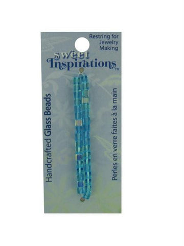 Turquoise Small Cube Glass Beads (Available in a pack of 30)