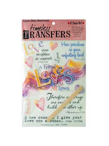 Love one another words-images rub on transfer sheet (Available in a pack of 25)