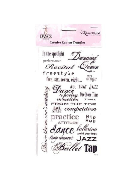 Dance Phrase Creative Rub-on Transfers (Available in a pack of 24)