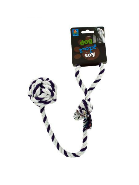 Knotted Rope Dog Toy with Ball (Available in a pack of 24)