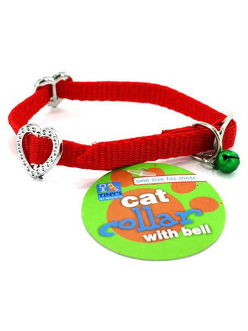 Adjustable Cat Collar with Bell &amp; Rhinestones (Available in a pack of 24)