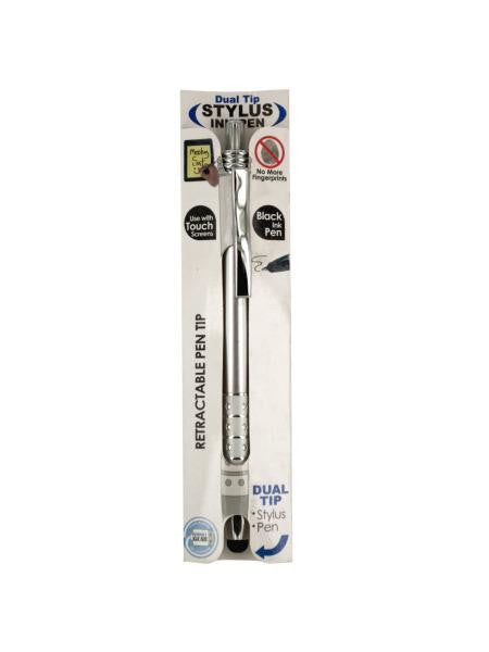 Dual Tip Retractable Stylus Ink Pen (Available in a pack of 24)