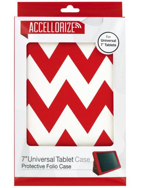 Accellorize Red Chevron Universal Tablet Case (Available in a pack of 10)