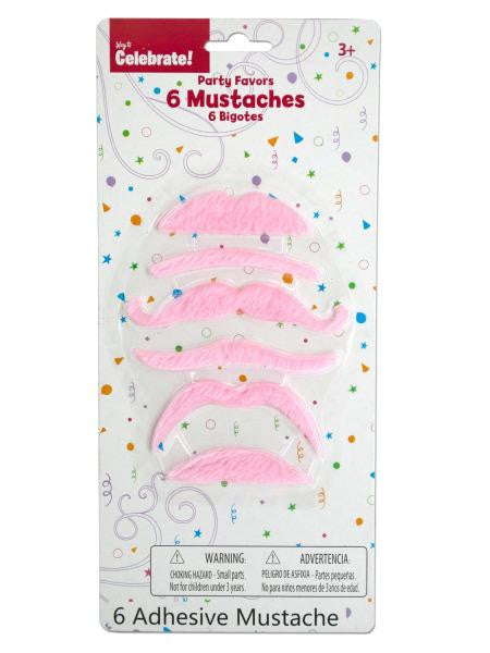 Fuzzy Pink Mustaches Party Favors (Available in a pack of 24)